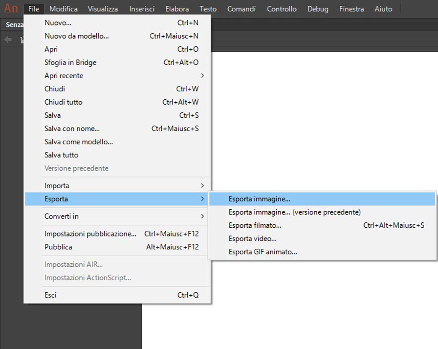 Esportare l’immagine