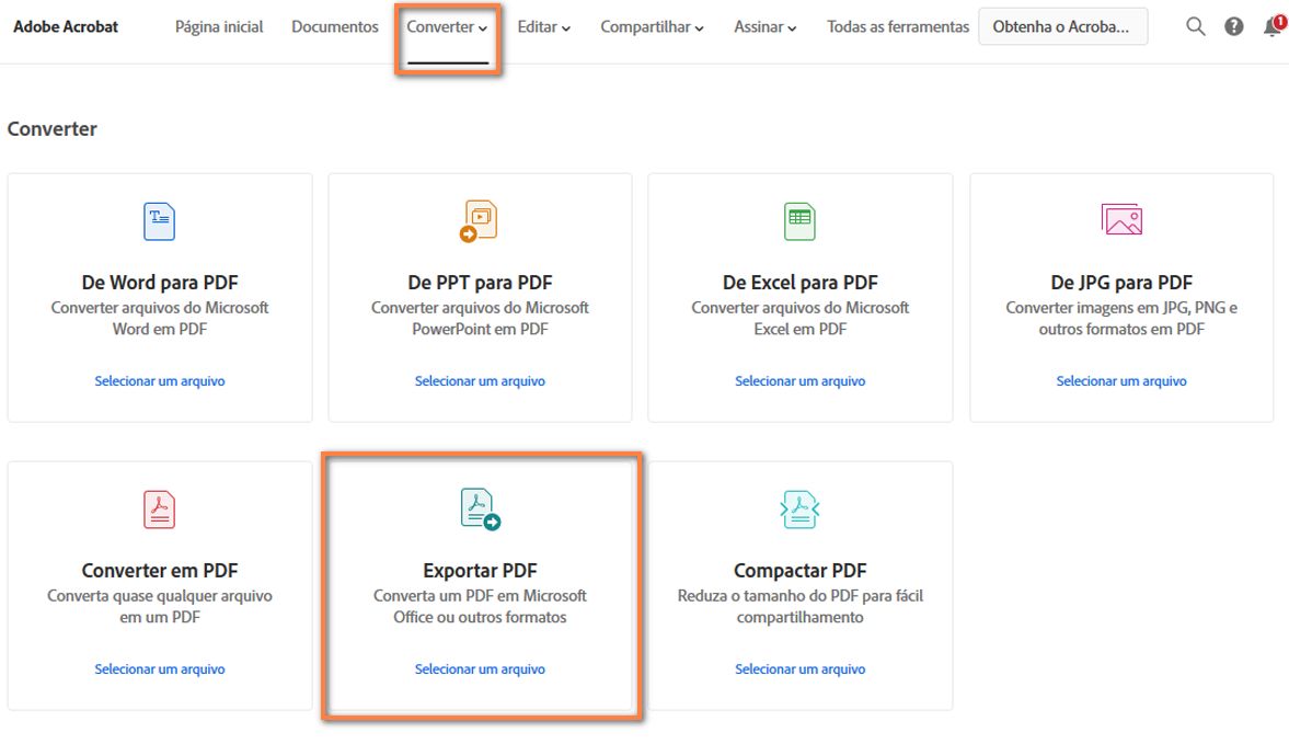Escolher Exportar PDF
