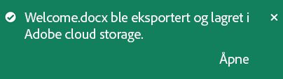 Eksporter PDF med Acrobat Reader-appen for mobile enheter.