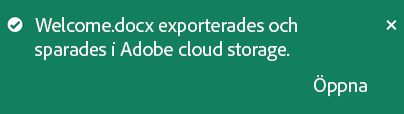 Exportera PDF med appen Acrobat Reader.