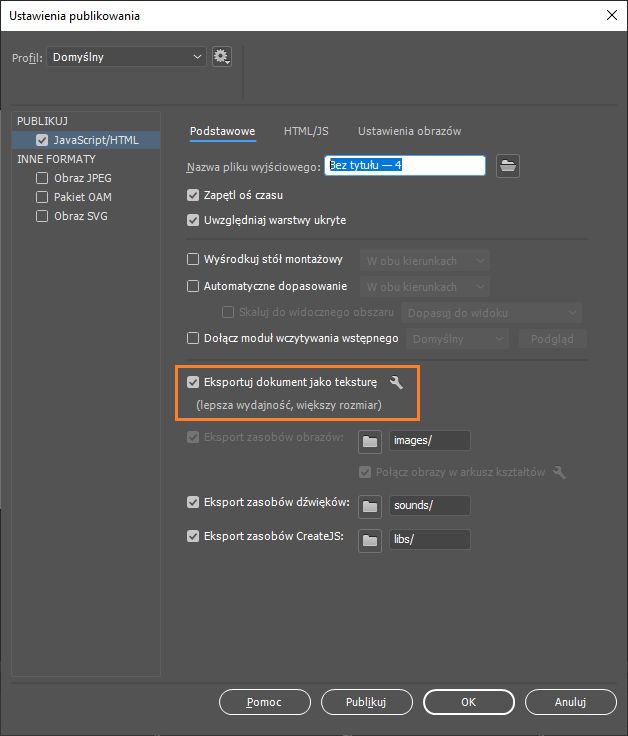 Eksportowanie dokumentu jako tekstury