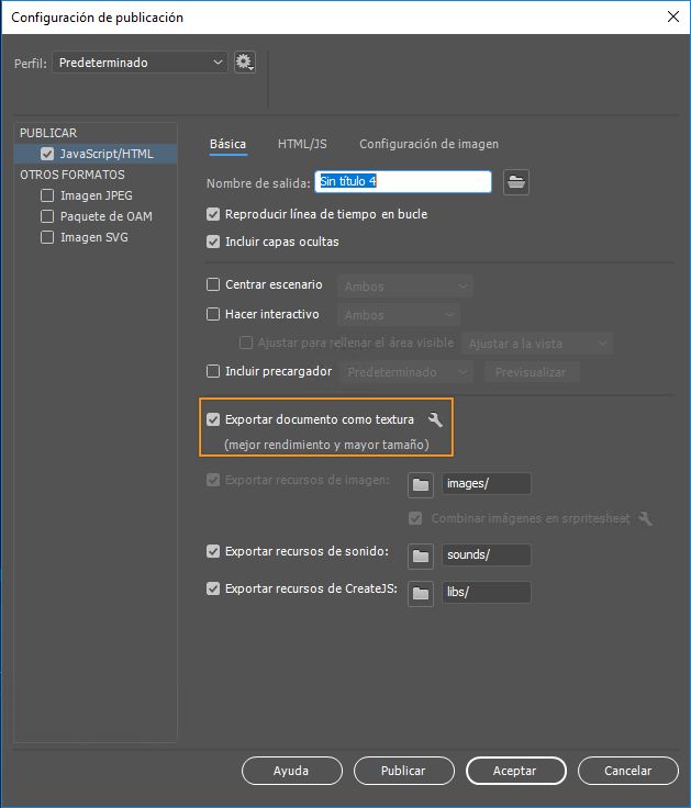 Exportar documento como textura