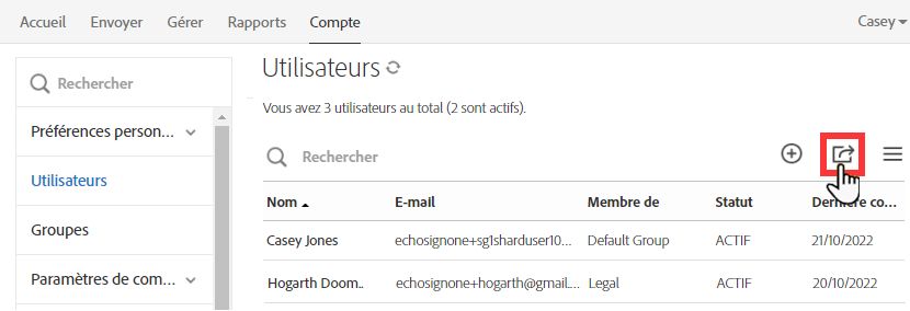 Exporter la liste des utilisateurs