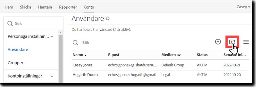 Exportera användarlista