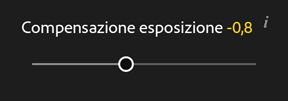 Cursore di compensazione esposizione in Adobe Photoshop Lightroom CC per dispositivi mobili Android