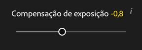 Controle deslizante de compensação de exposição no Adobe Photoshop Lightroom CC for mobile para Android