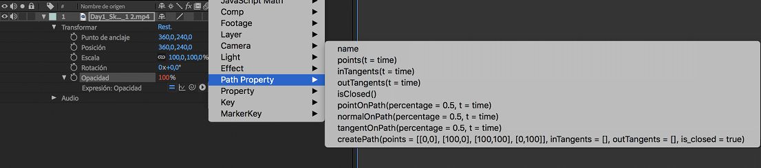 Menú de lenguaje de expresión