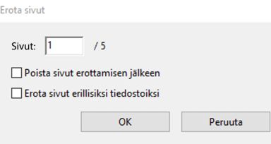 Pura ei-peräkkäisiä sivuja PDF-tiedostosta
