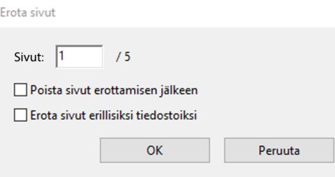 Erotettavien sivujen määrittäminen