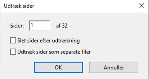 Angiv sider, der skal udtrækkes