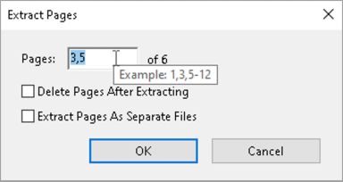 Extrahujte strany z PDF, ktoré nejdú po sebe
