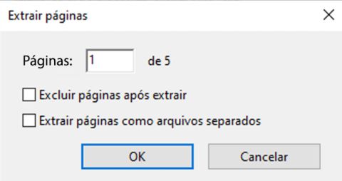 Especificar as páginas a serem extraídas