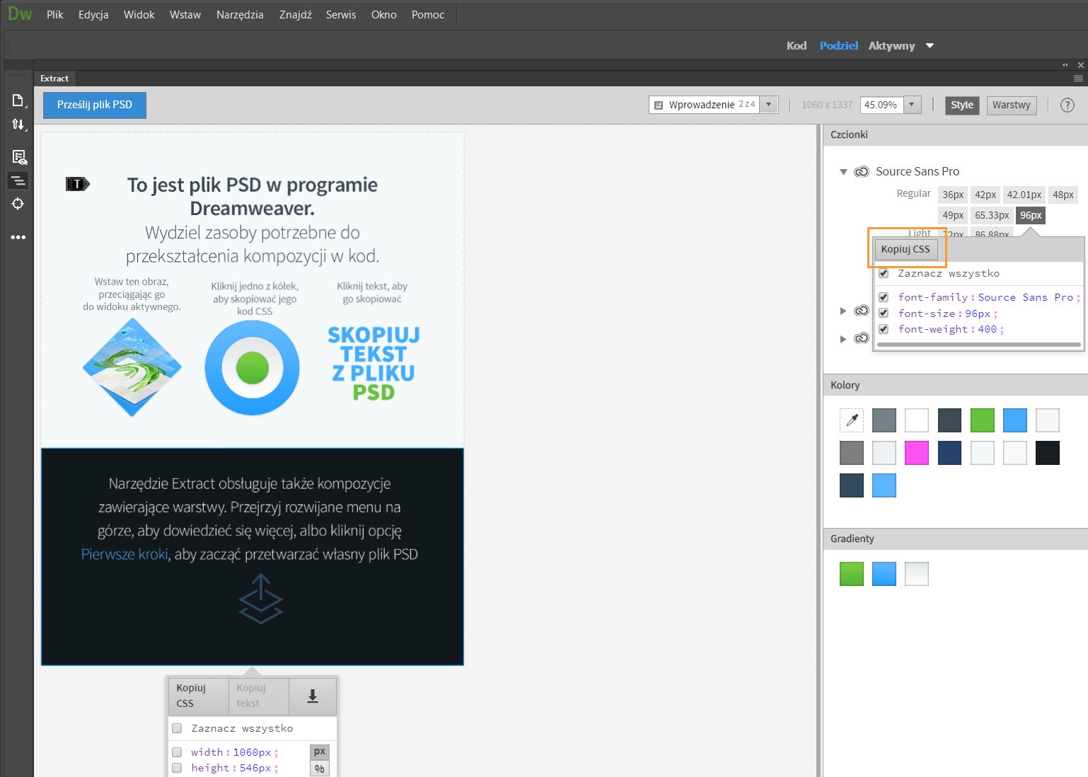 Wydzielanie czcionek