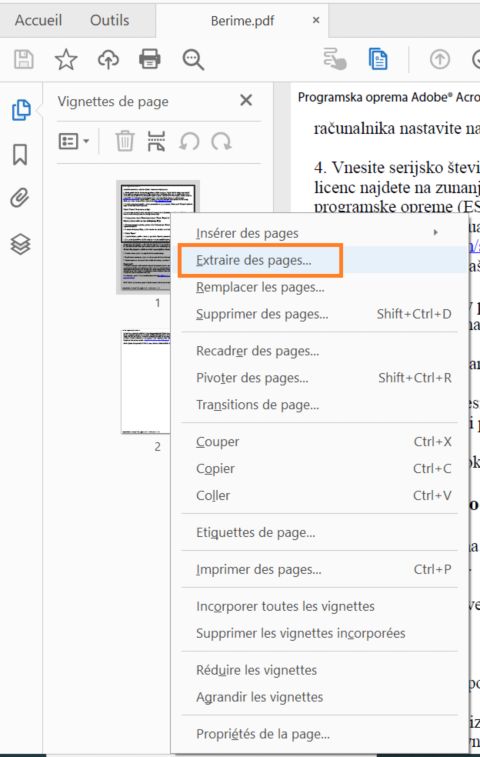 Extraire des pages non séquentielles