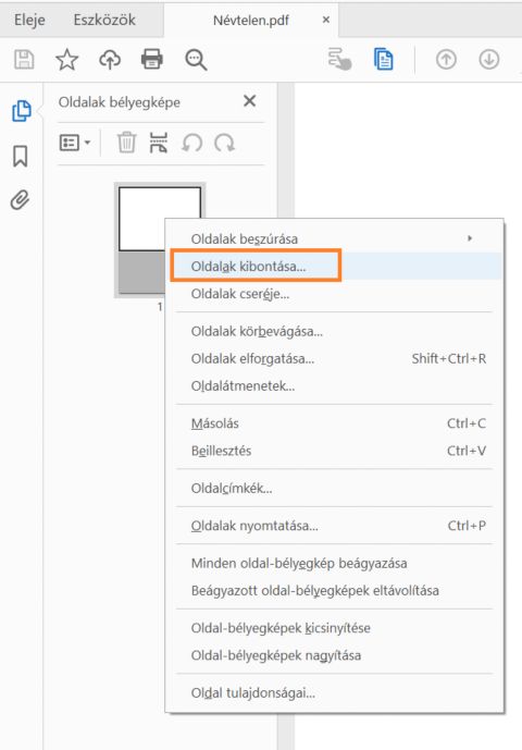 Nem egymást követő oldalak kivonása