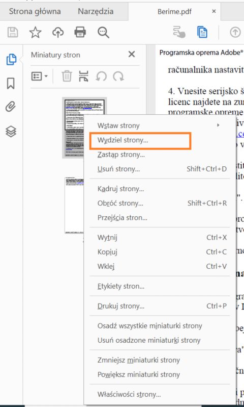 Wyodrębnianie stron niesekwencyjnych