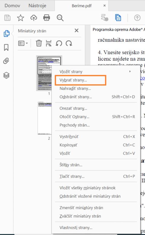 Extrahujte po sebe nenasledujúce strany