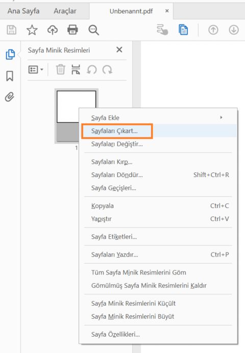 Sıralı olmayan sayfaları ayıklama