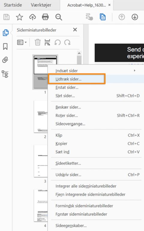 Uddrag sider uden rækkefølge