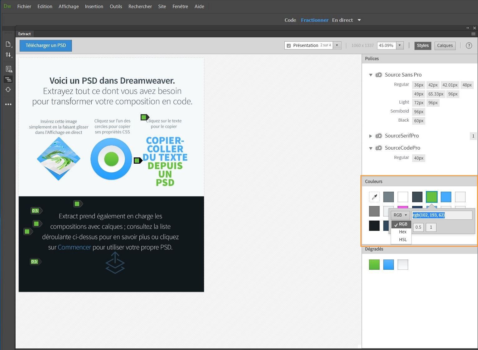 Extraction de couleurs