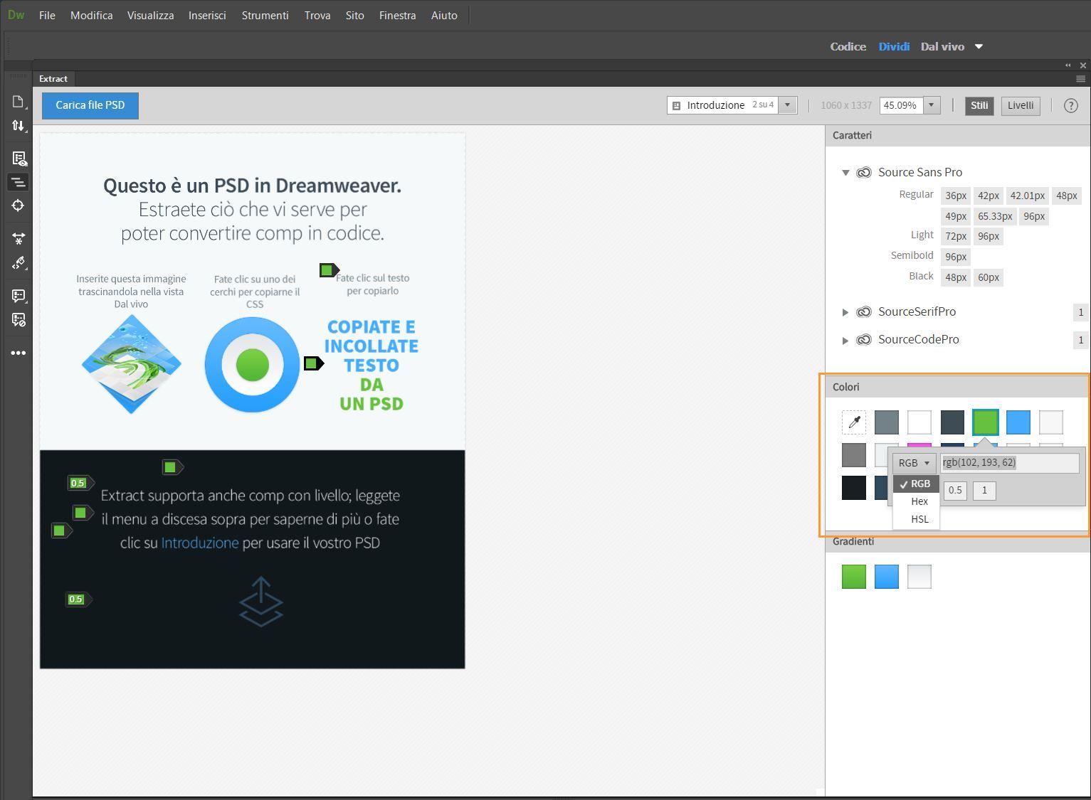 Estrazione di colori