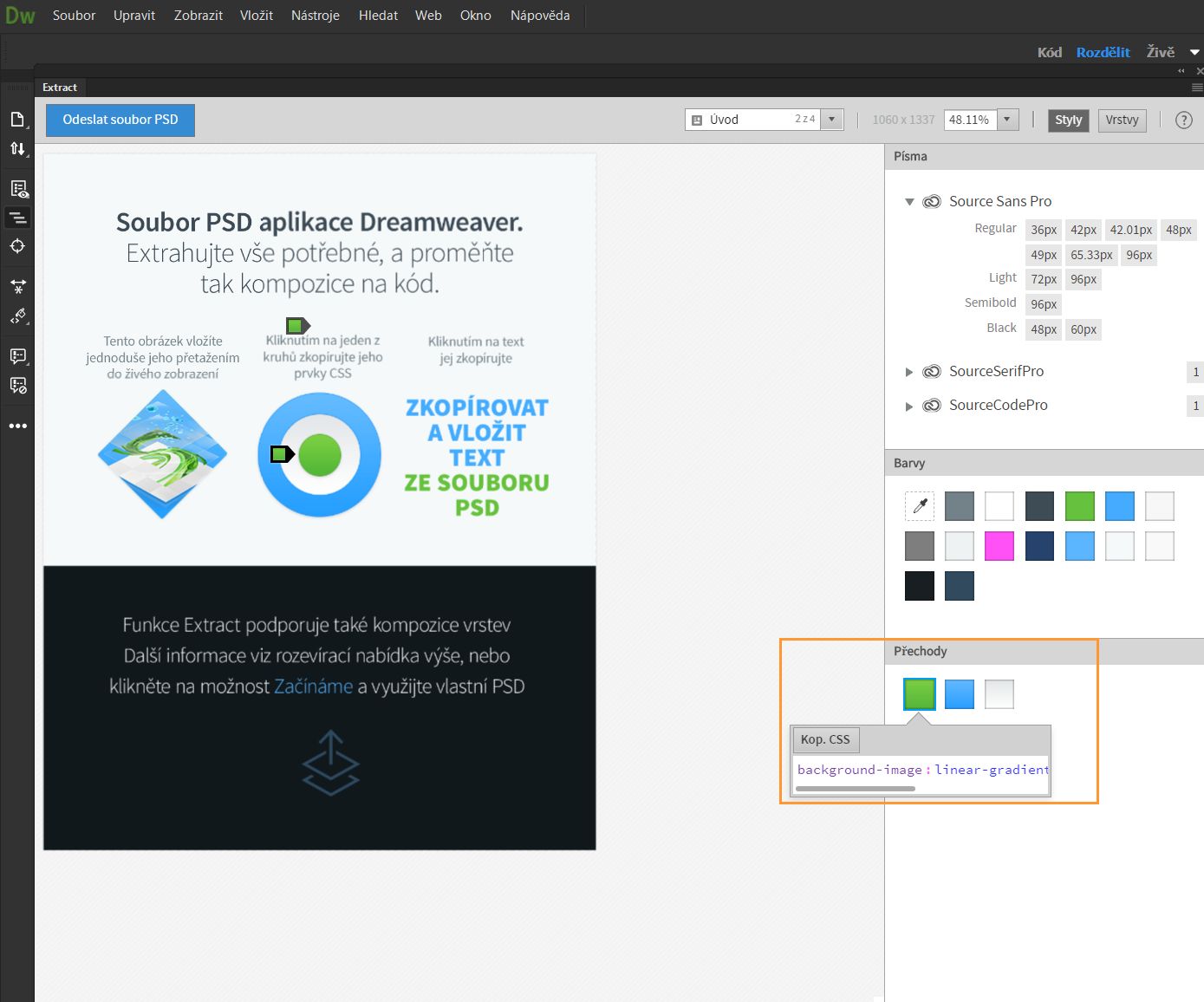 Získávání přechodů