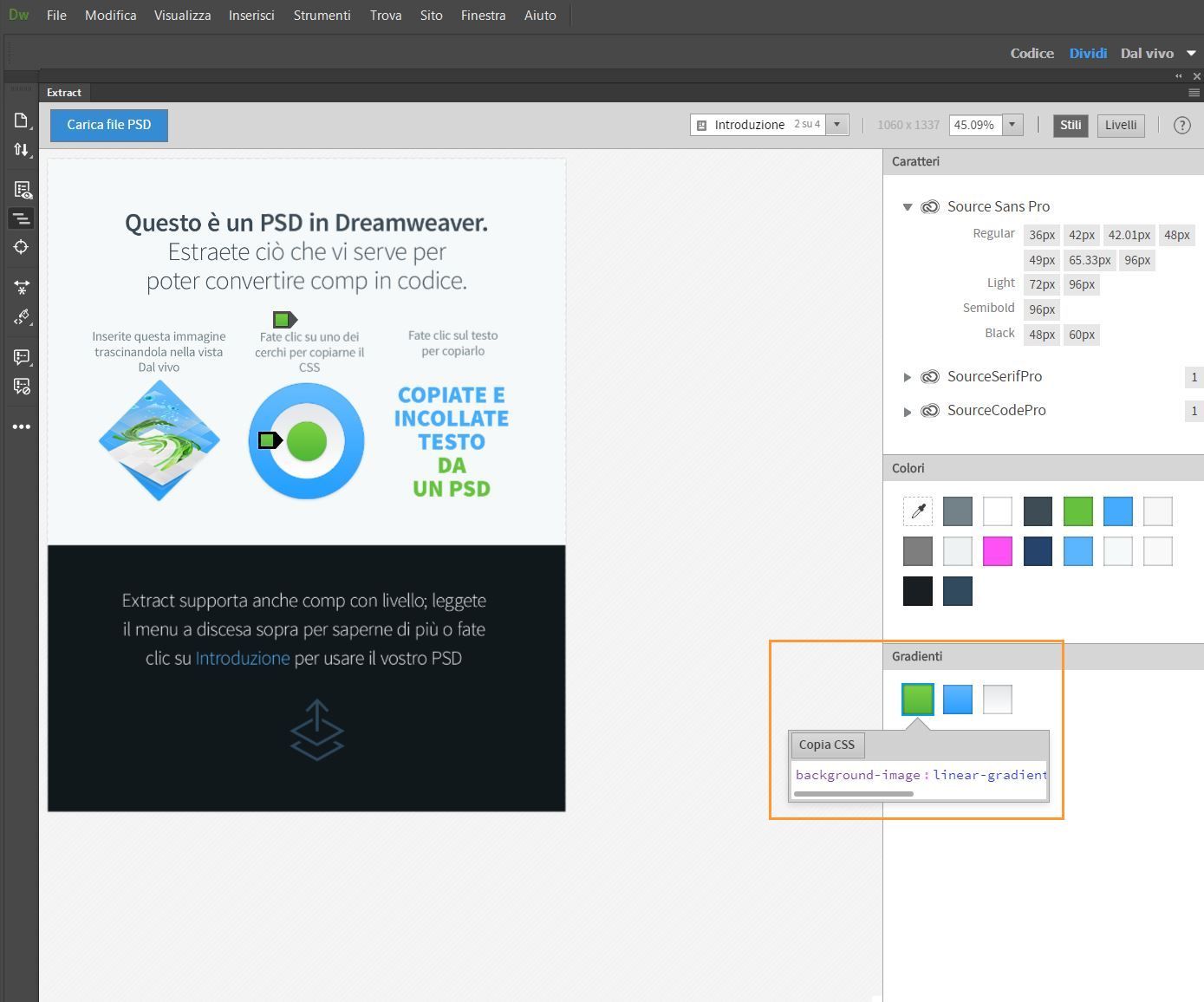 Estrazione della sfumatura