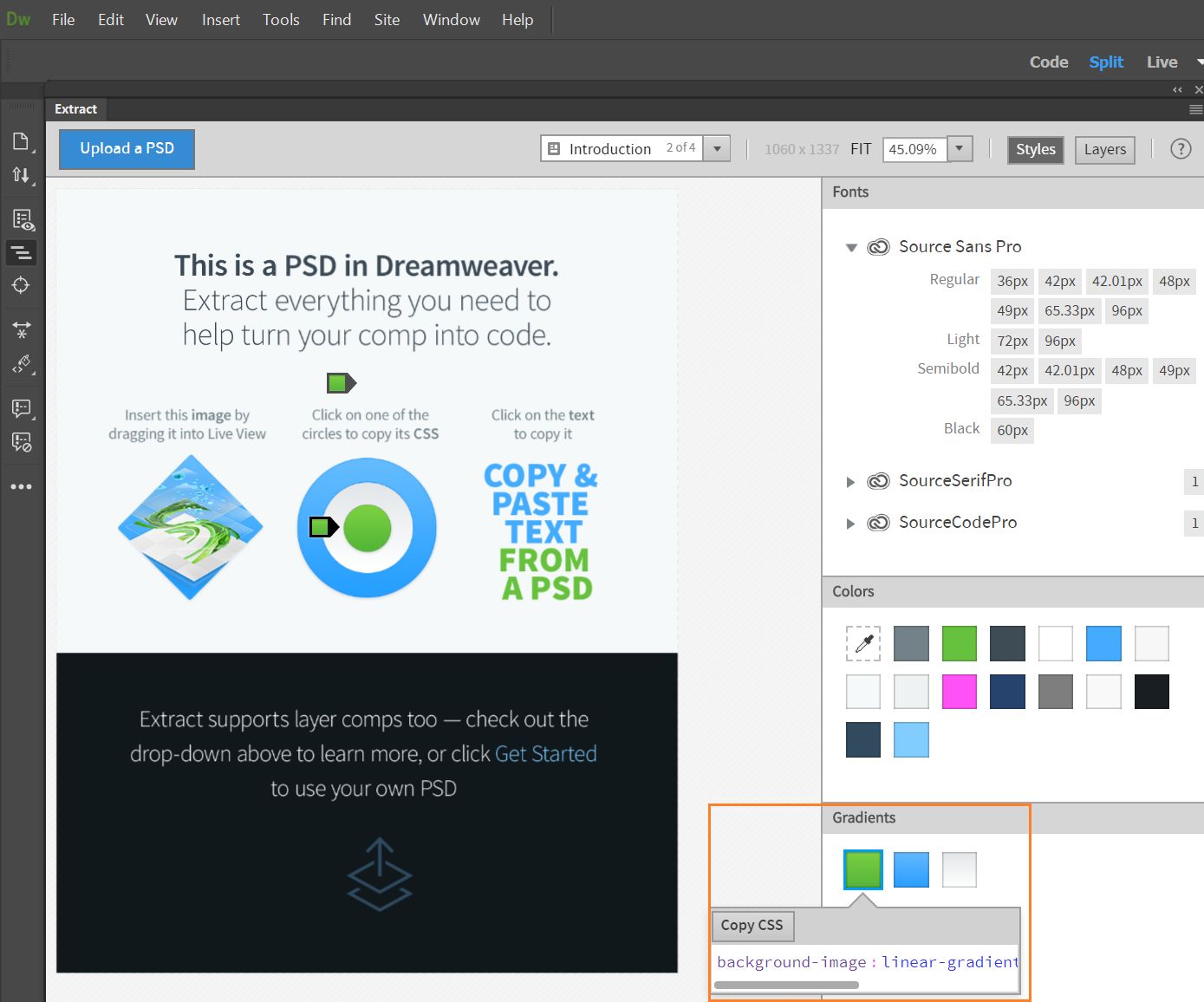 استخراج التدرجات اللونية