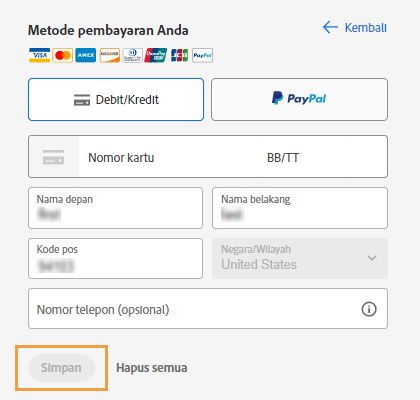 Perbarui informasi pembayaran