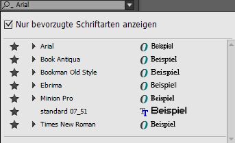 Liste des polices favorites