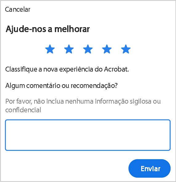 Deixe um feedback sobre o aplicativo do Acrobat para iOS.