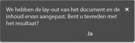 Vraag om feedback na automatisch aanpassen lay-out