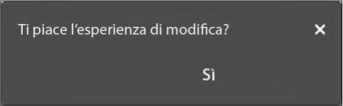 Richiesta di feedback per un’esperienza di modifica complessiva