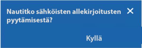 Palaute pyydä allekirjoituksia -kokemuksesta