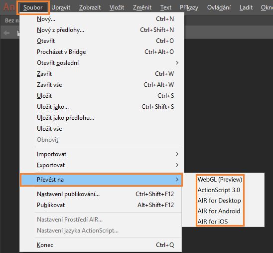 Seznam povolených typů dokumentů pro převod