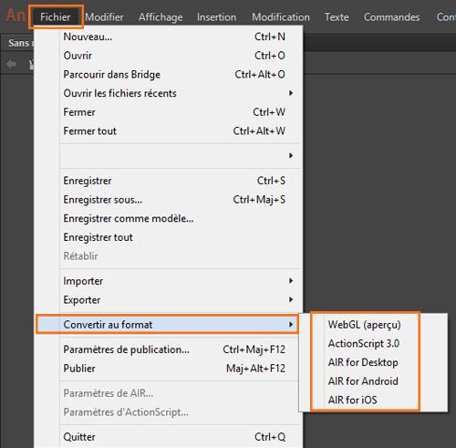 Liste des types de documents autorisés pour une conversion