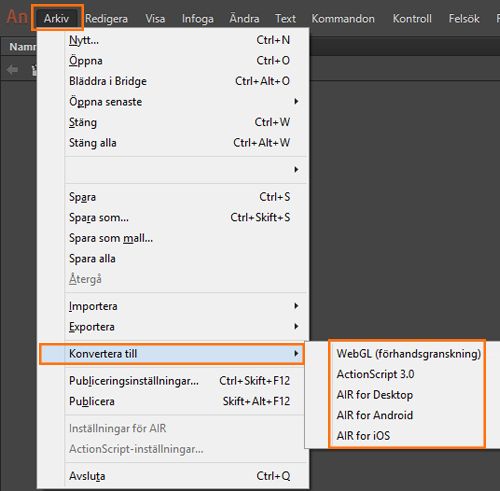 Lista över tillåtna dokumenttyper för konvertering