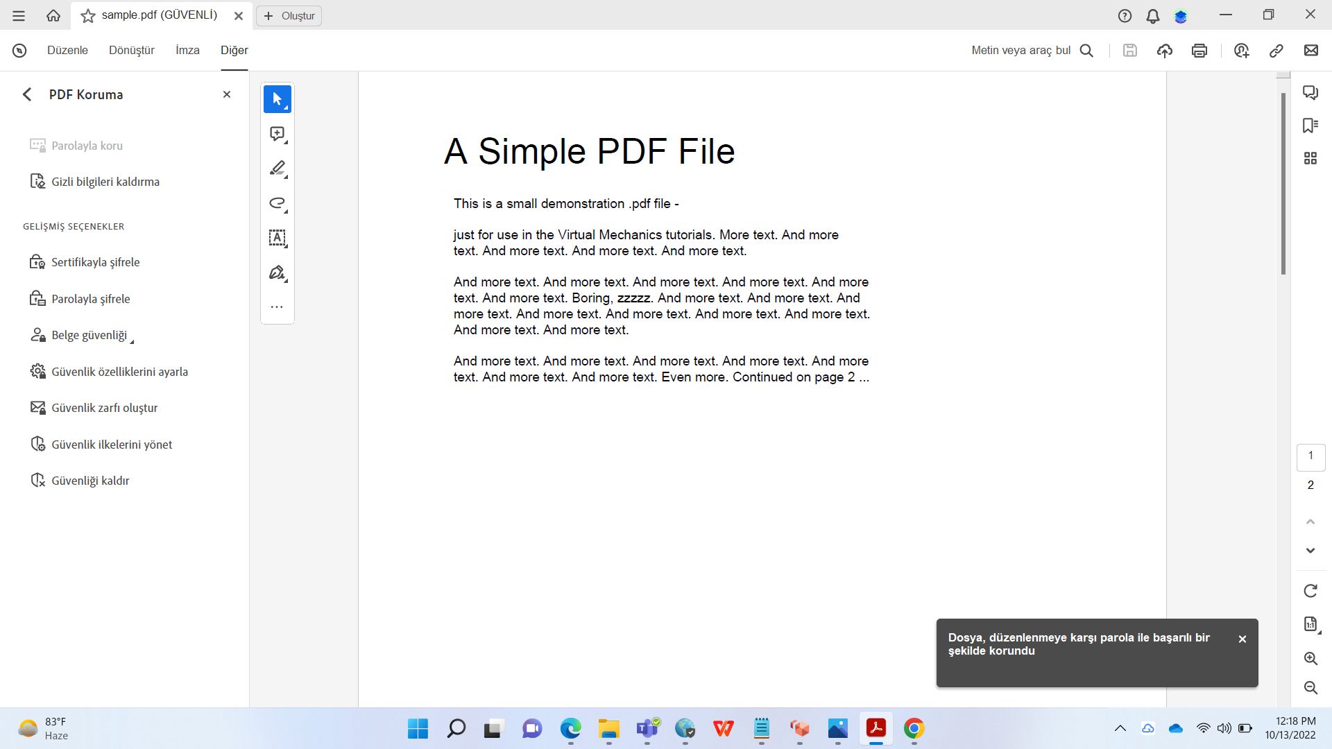 Düzenleme onay mesajını kısıtlama