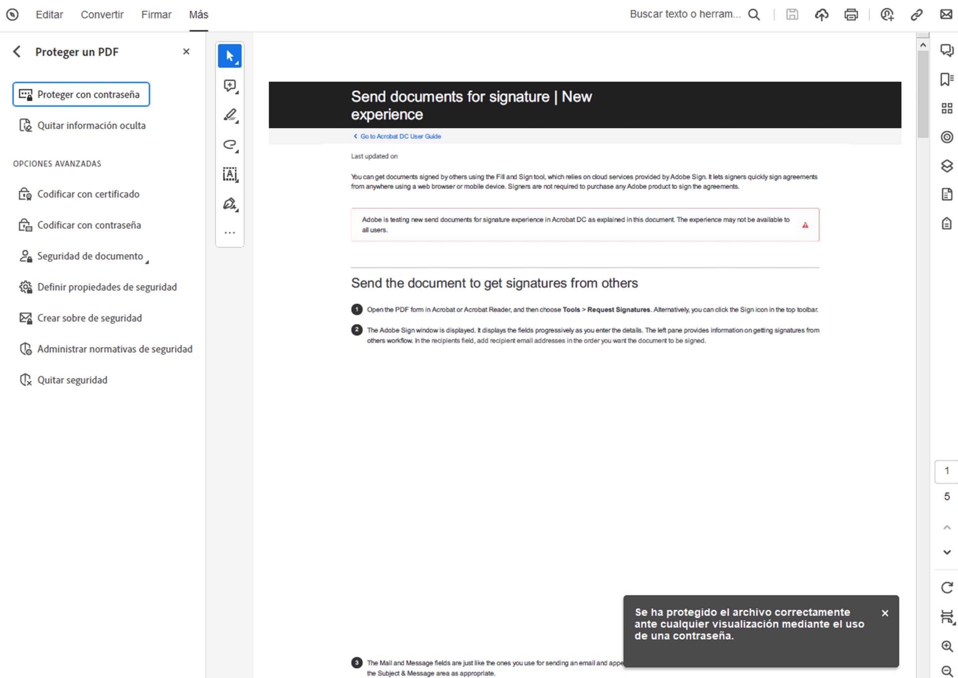 Mensaje de confirmación para restringir edición