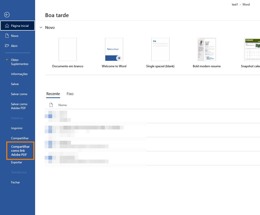 Criar PDF e compartilhar link