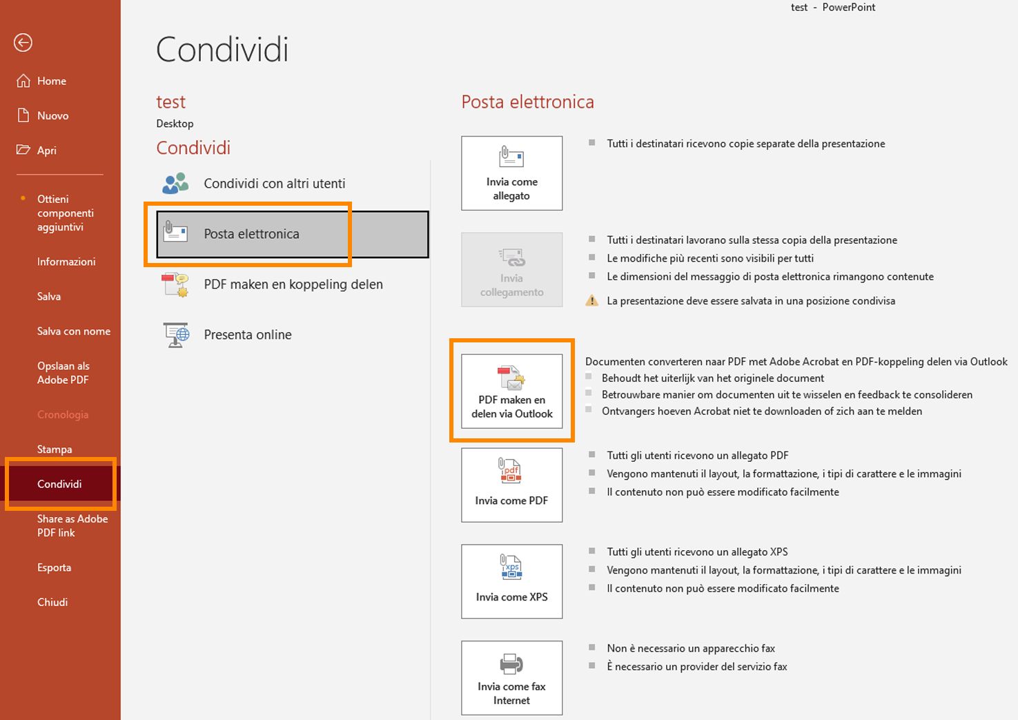 PDF maken en delen via Outlook
