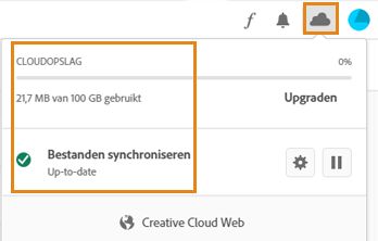 Cloudopslag weergeven in de Creative Cloud desktop-app