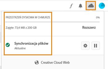 Wyświetlanie przestrzeni dyskowej w chmurze w programie Creative Cloud Desktop