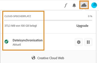 Cloud-Speicherplatz im Creative Cloud-Client anzeigen