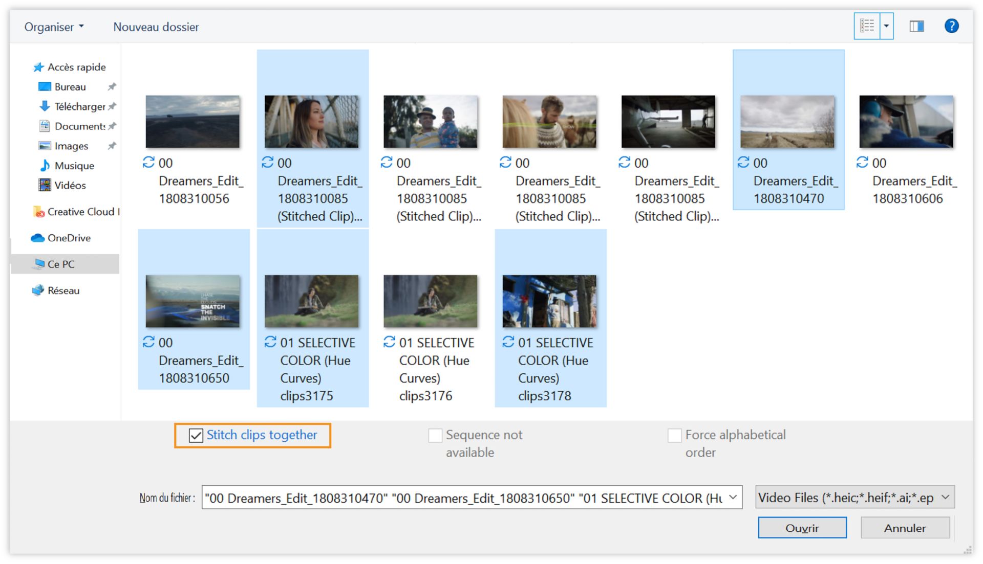 Rassembler les éléments