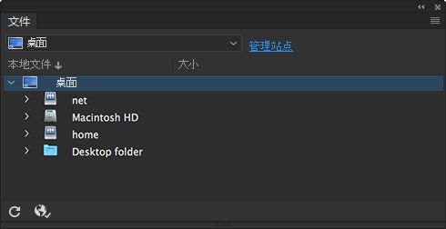 未在 Dreamweaver 中定义站点时“文件”面板的外观