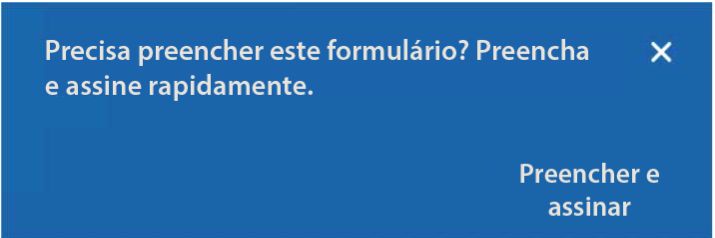 Aviso para formulário do Fill & Sign