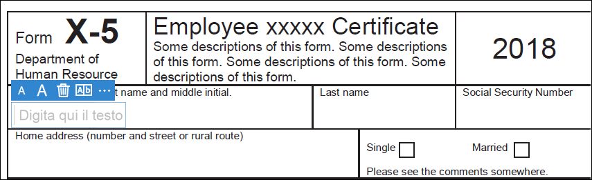 Compilare o aggiungere del testo