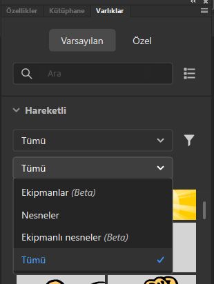 Canlandırma için Filtreleme