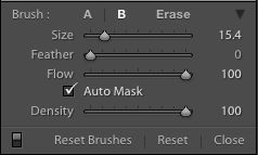 Configurações do Pincel no Lightroom Classic CC